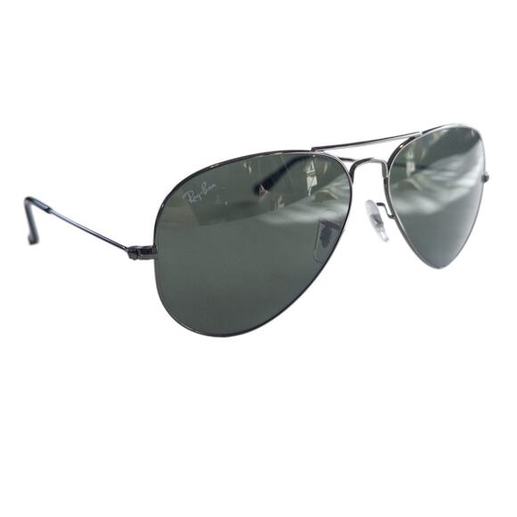 Ray-Ban Like New Aviator Sunglasses RB3025 Gunmetal Grey Frames G-15 Green Lens - Picture 2 of 16